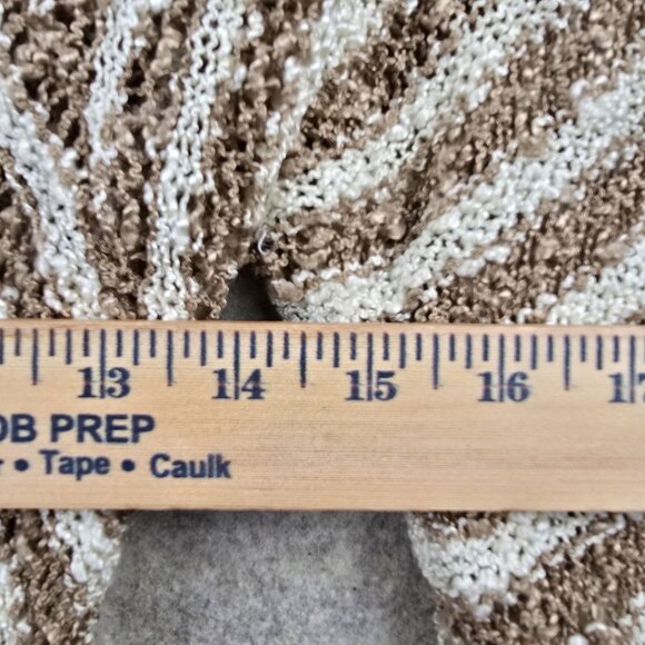 Rue21 Striped Fringe Open Front Cardigan Sweater Medium Beige - Picture 5 of 6